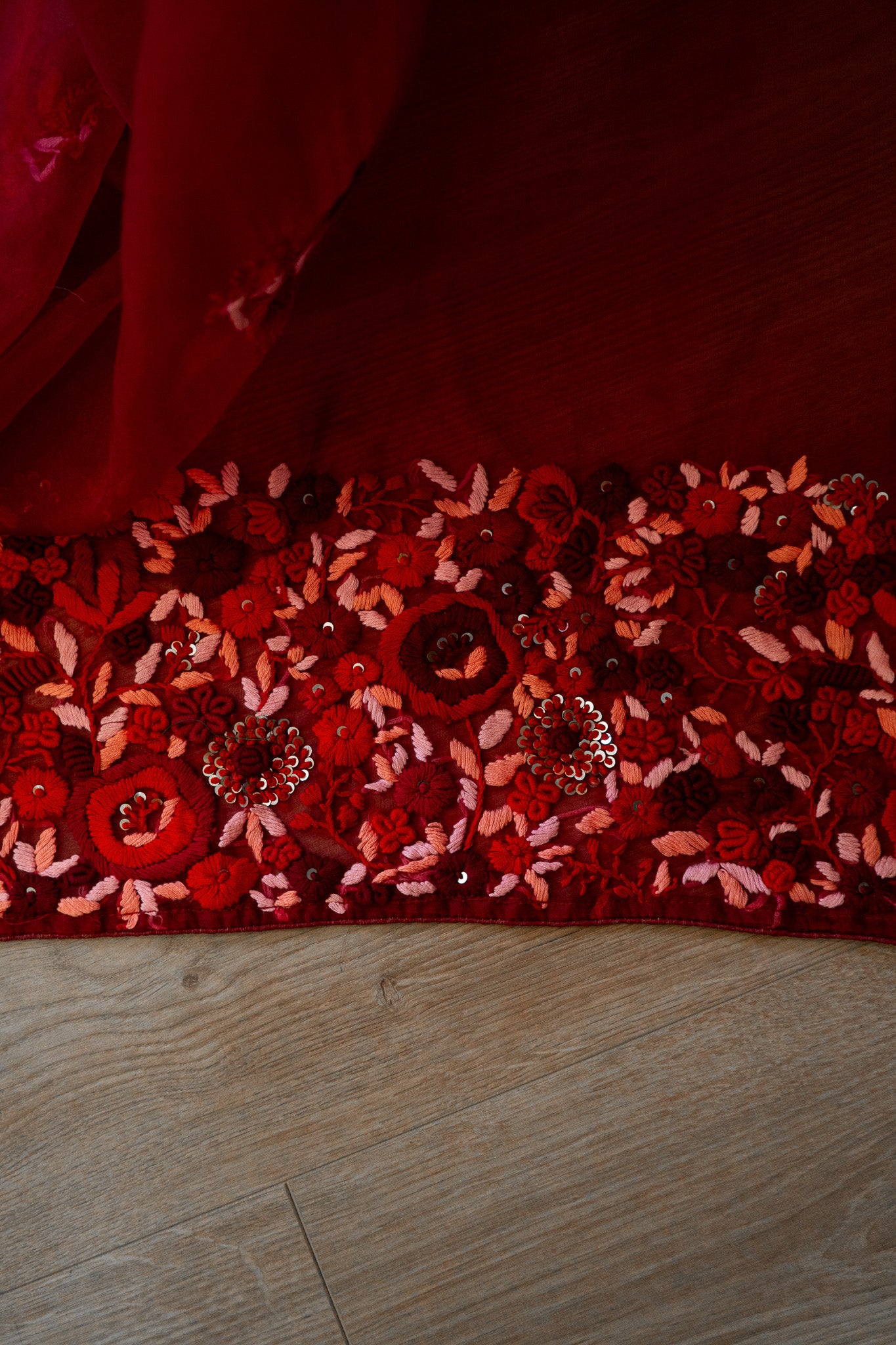 Red | Organza Self-Drape