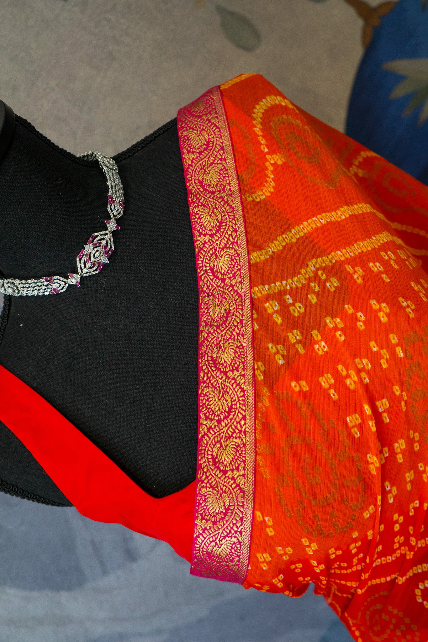 Vermilion | Bandhani Pre-Draped