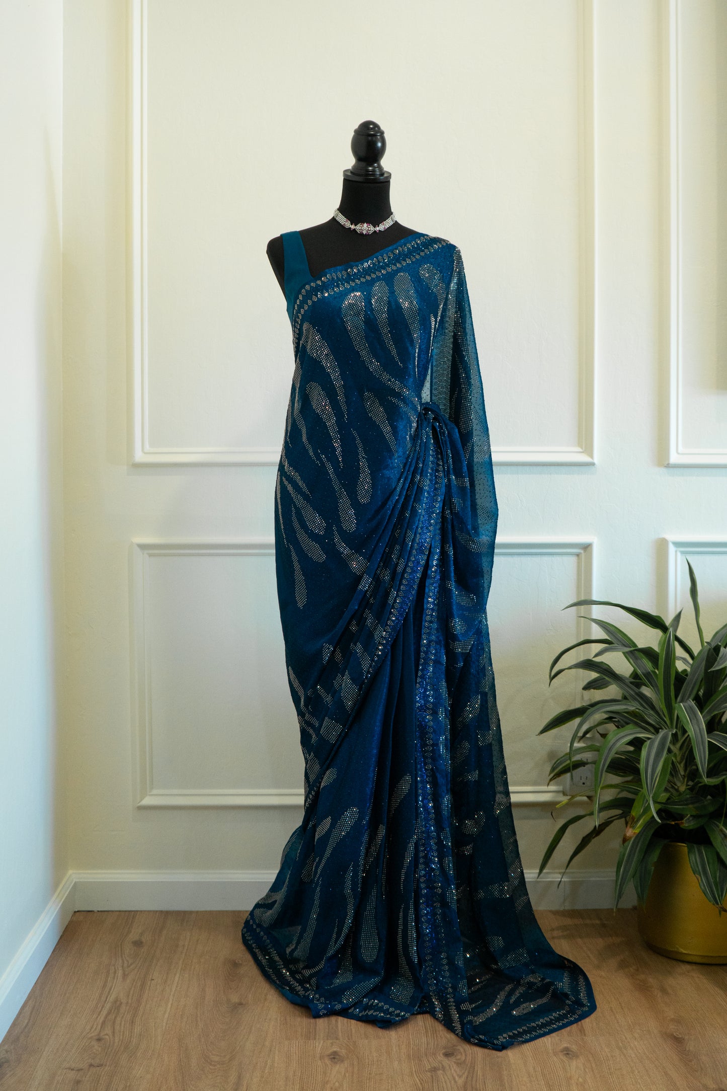 Teal | Crepe Chiffon Pre-Draped