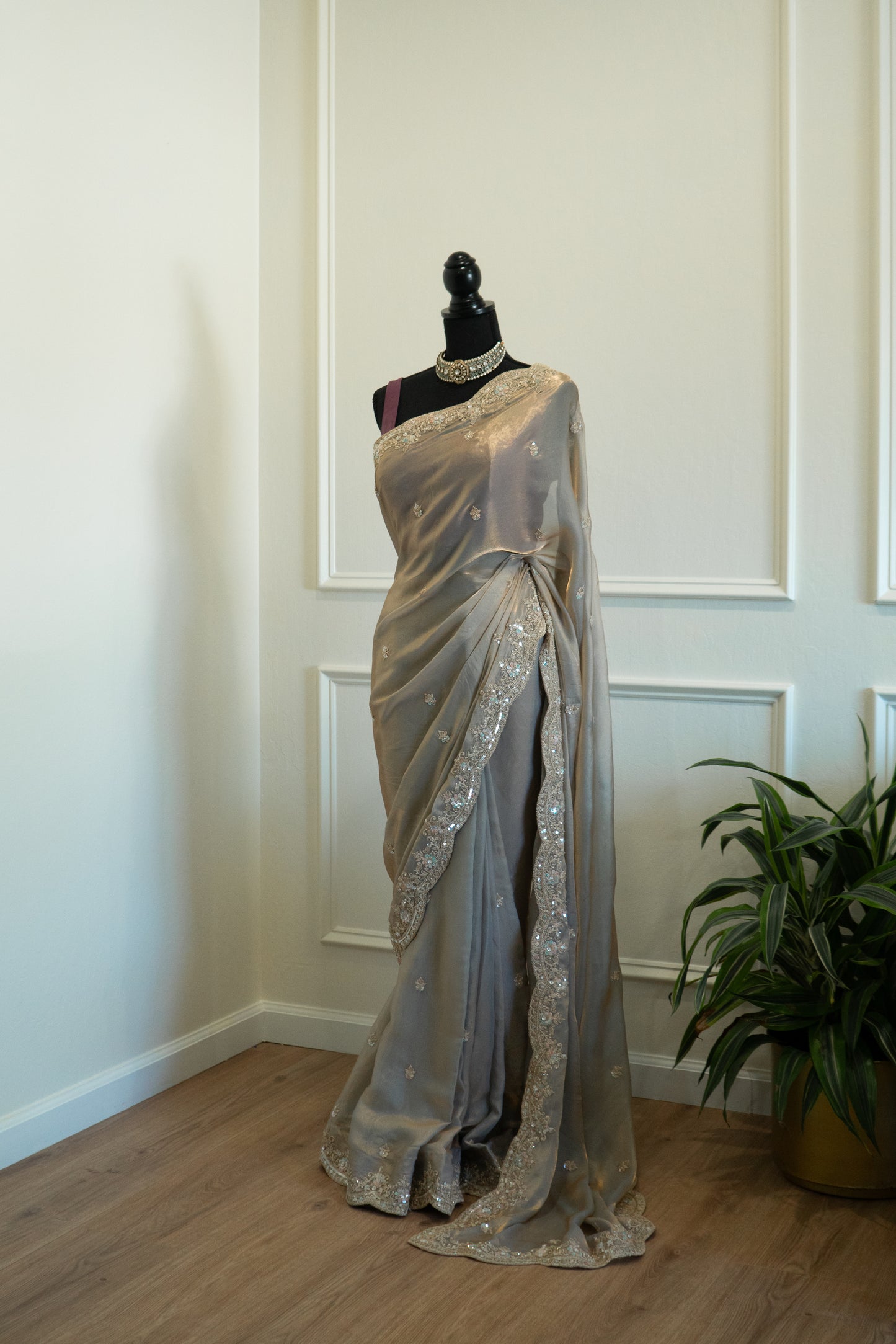 Mauve | Tissue Organza Pre-Draped