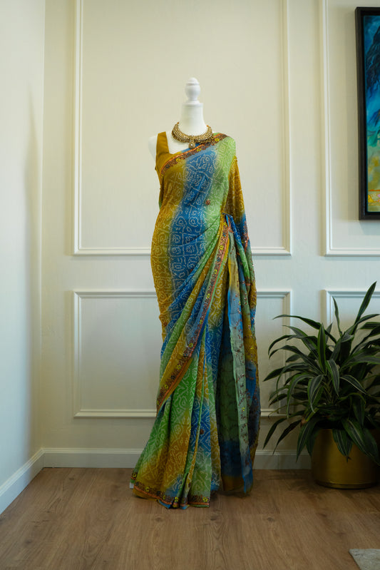 Aqua Marine | Bandhini Pre-Draped