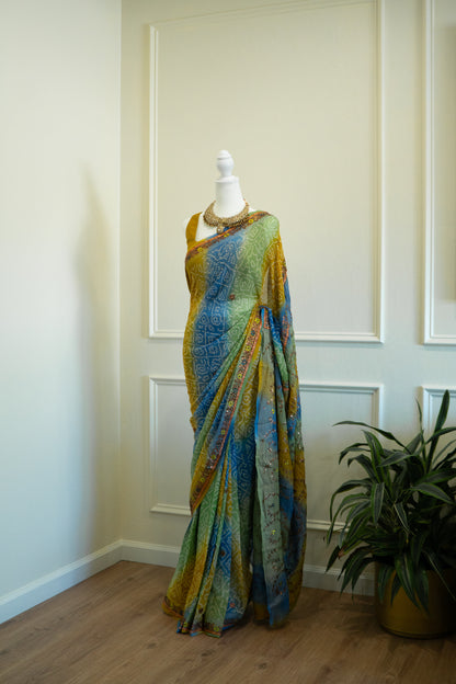 Aqua Marine | Bandhini Pre-Draped