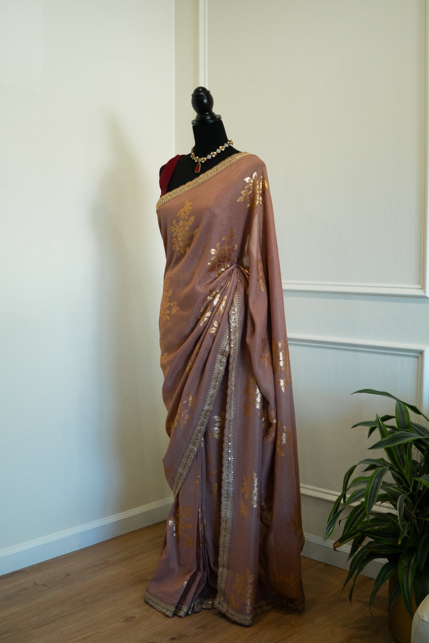 Mauve | Georgette Pre-Draped