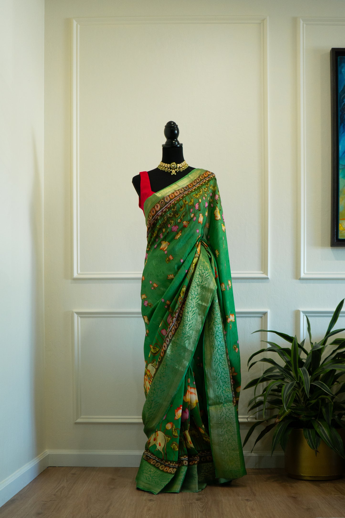 Green | Art Silk Pre-Drape