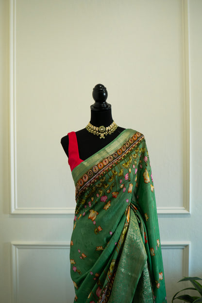 Green | Art Silk Pre-Drape