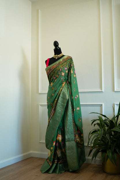 Green | Art Silk Pre-Drape