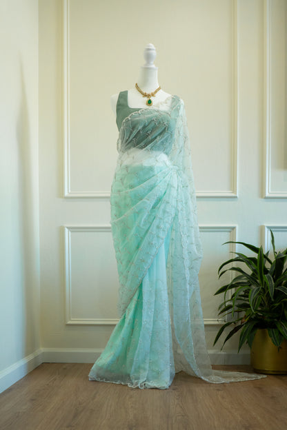 Cool Mint | Organza Pre-Draped