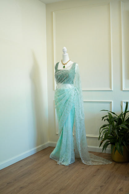 Cool Mint | Organza Pre-Draped