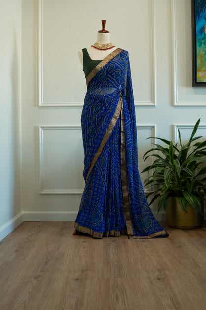 Bright Blue | Bandhani Pre-Draped