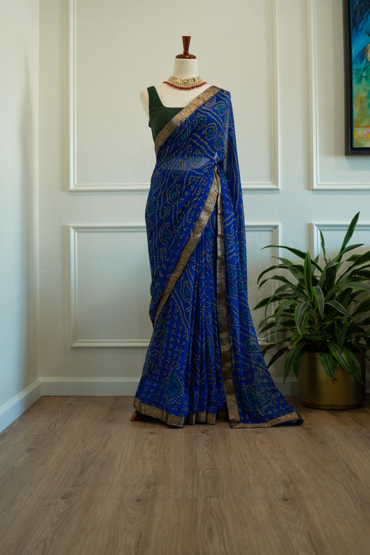 Bright Blue | Bandhani Pre-Draped