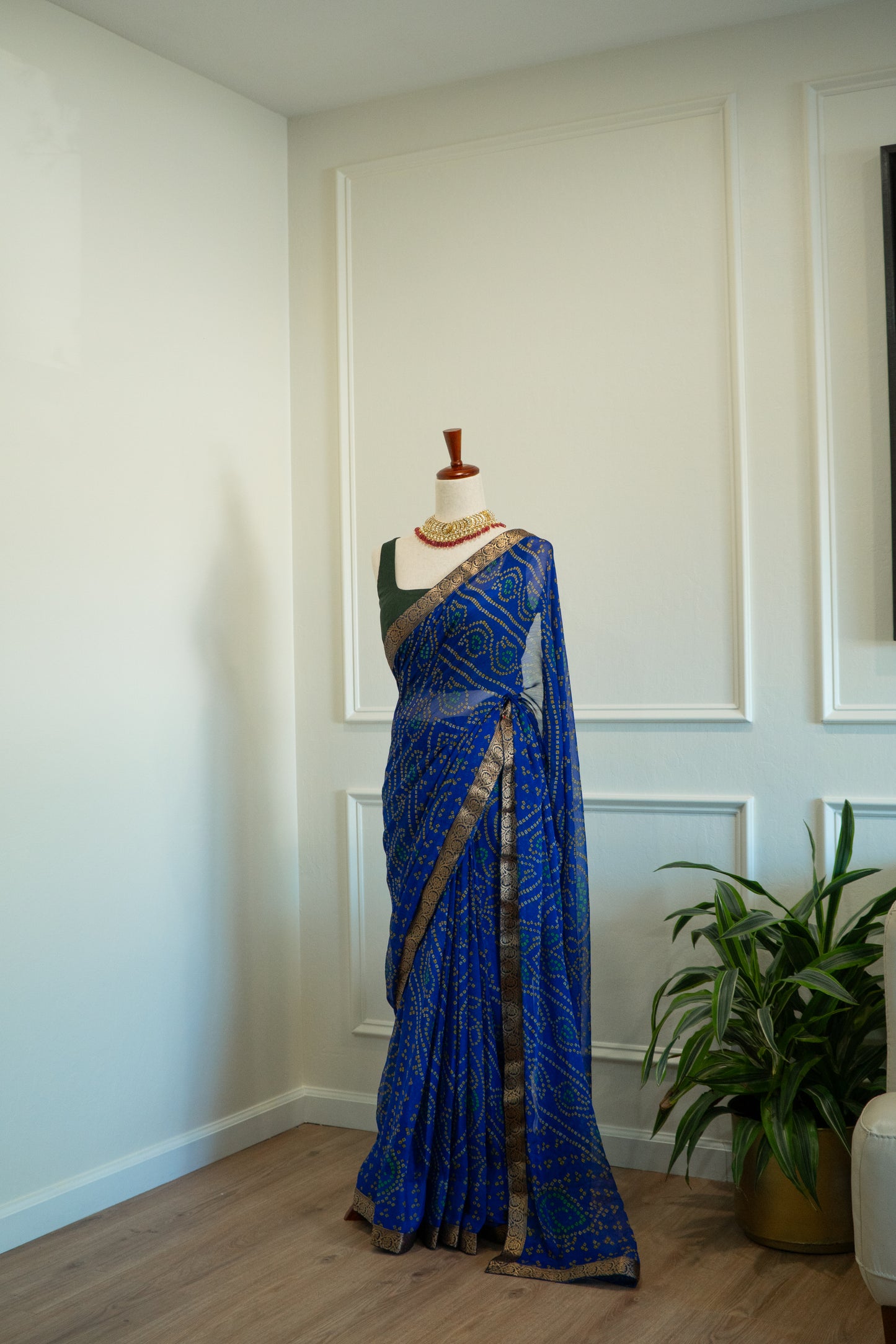 Bright Blue | Bandhani Pre-Draped