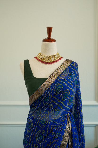 Bright Blue | Bandhani Pre-Draped