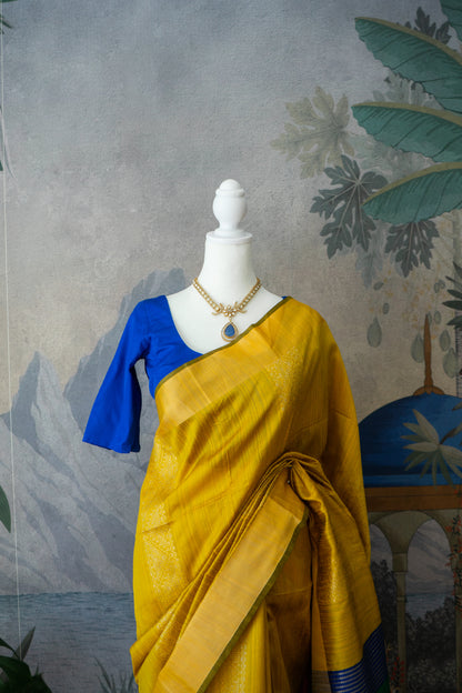 Mustard | Tussar Silk Self-Drape