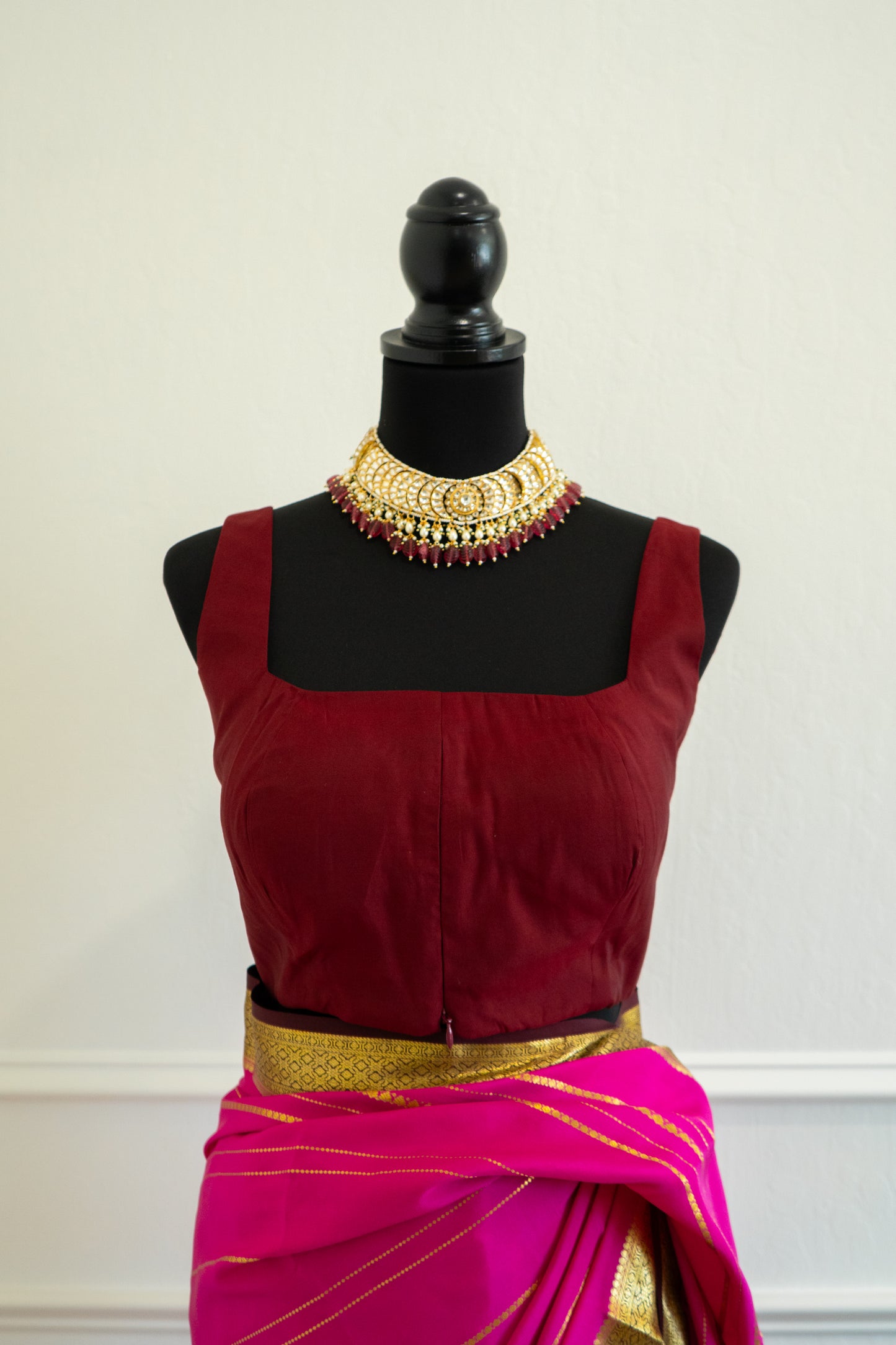 Bright Pink | Mysore Silk Self-Drape