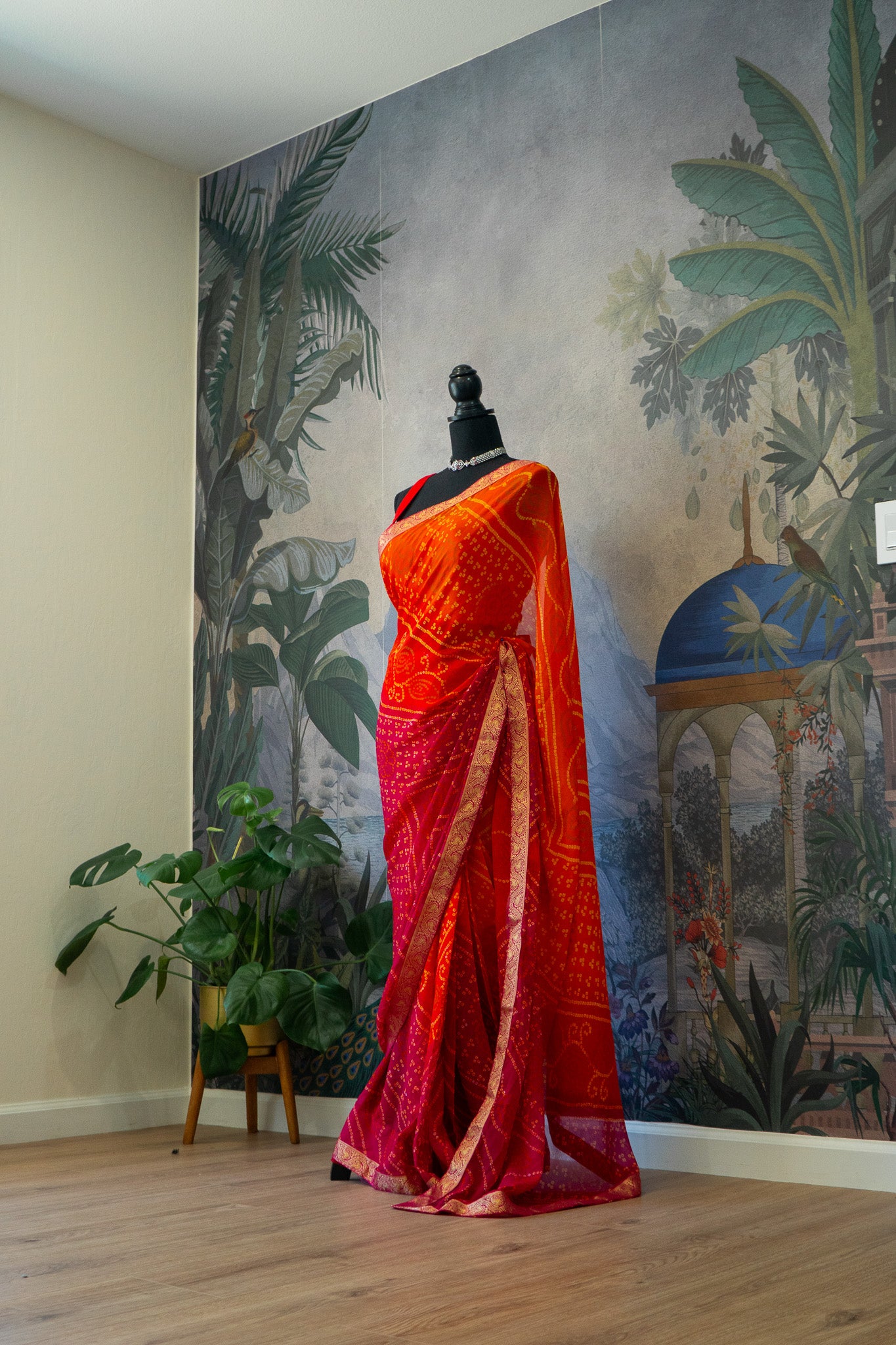 Vermilion | Bandhani Pre-Draped