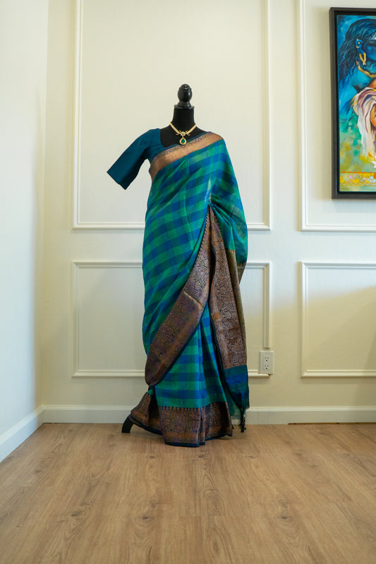 Turquoise | Cotton Silk Self-Drape