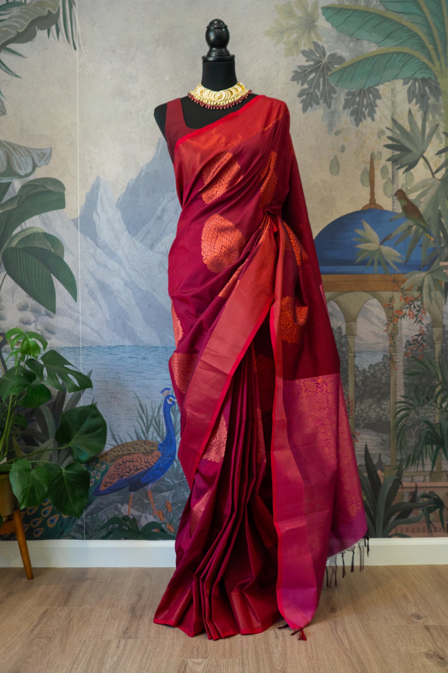 Maroon | Handloom Silk Pre-Draped