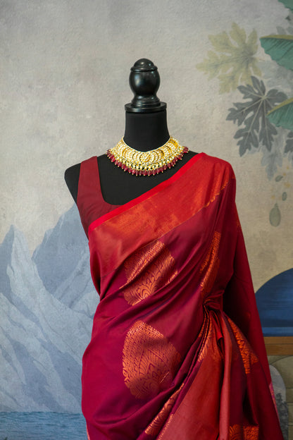 Maroon | Handloom Silk Pre-Draped