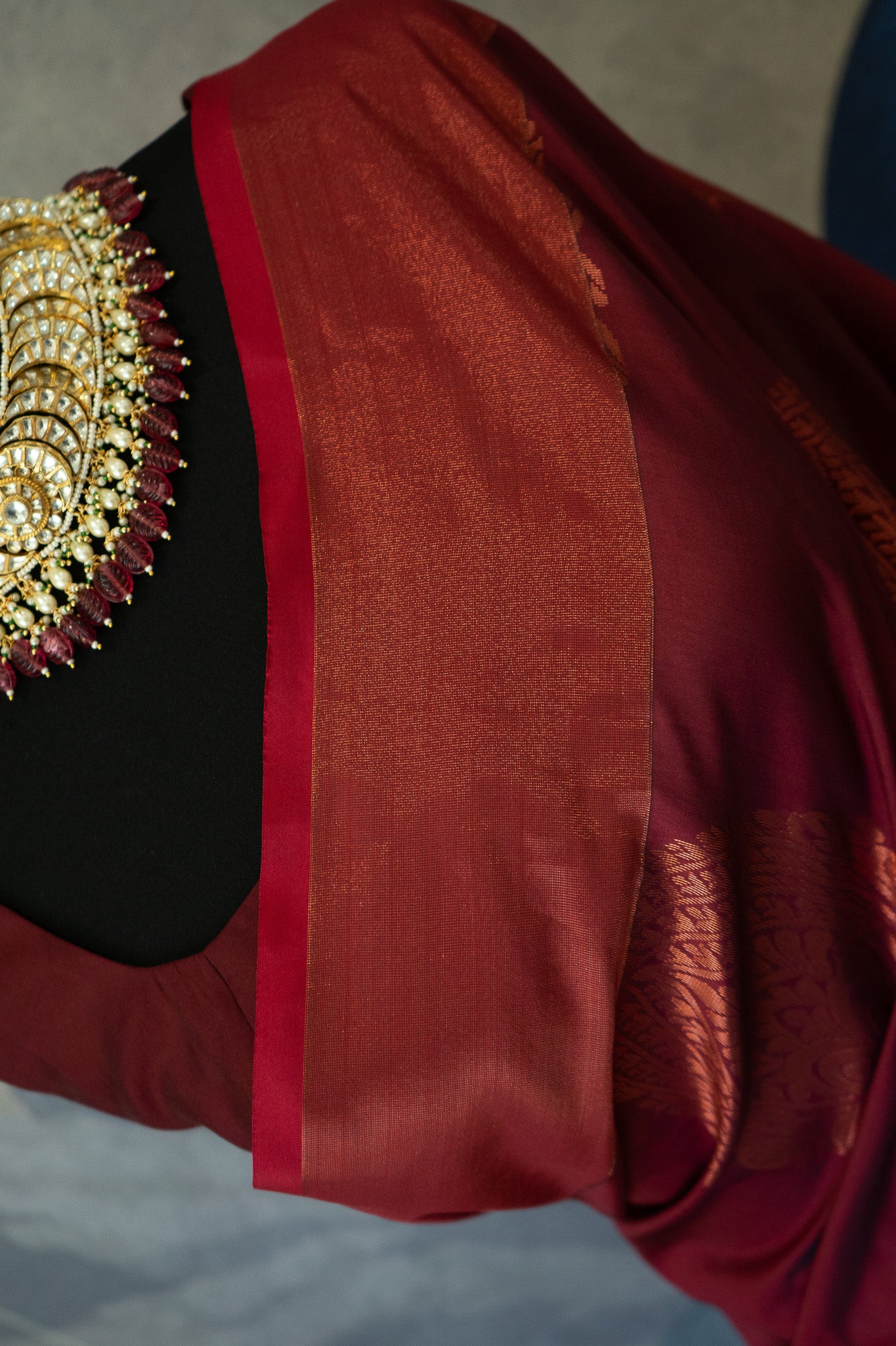 Maroon | Handloom Silk Pre-Draped