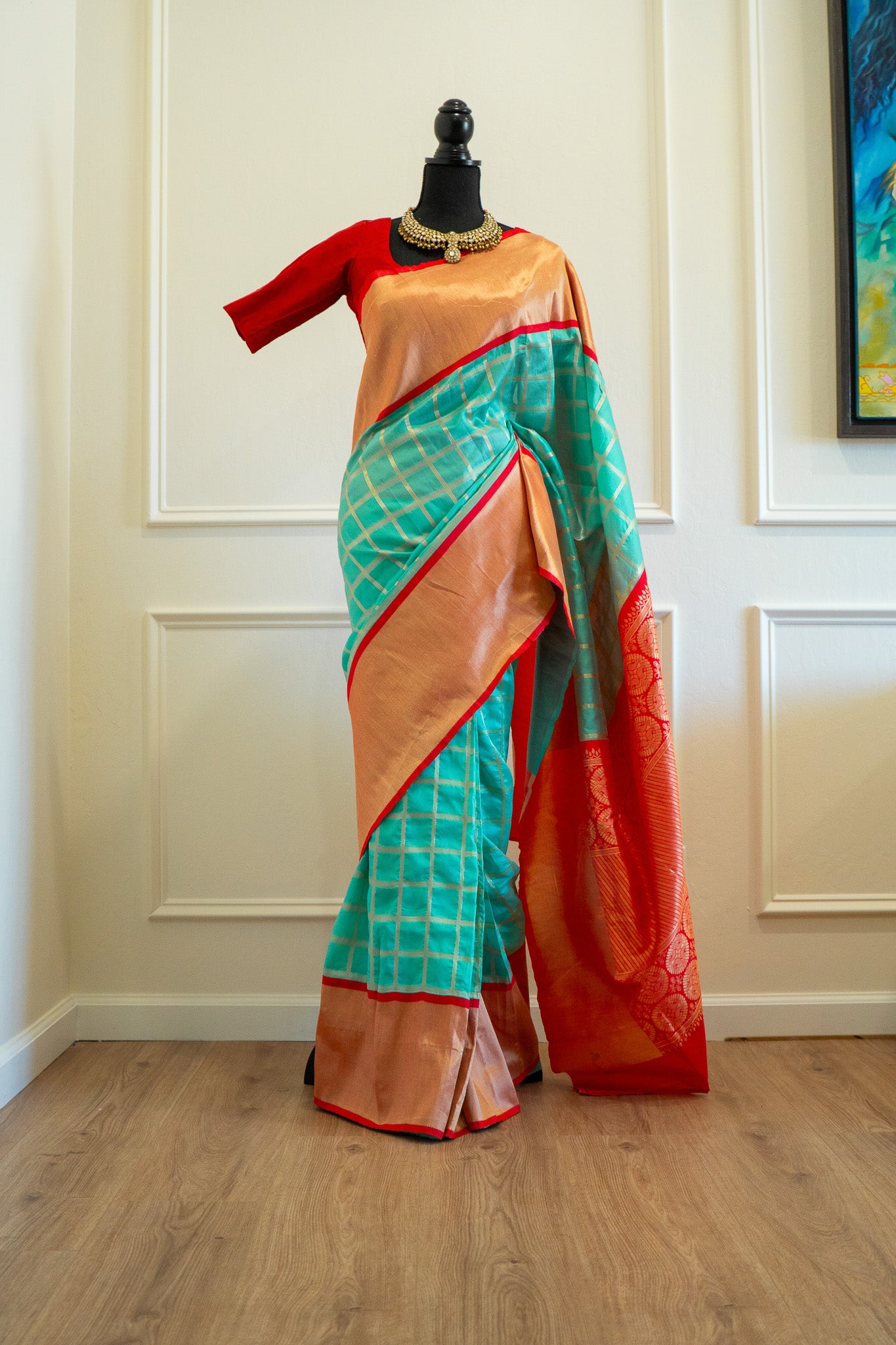 Mint | Raw Silk Pre-Draped