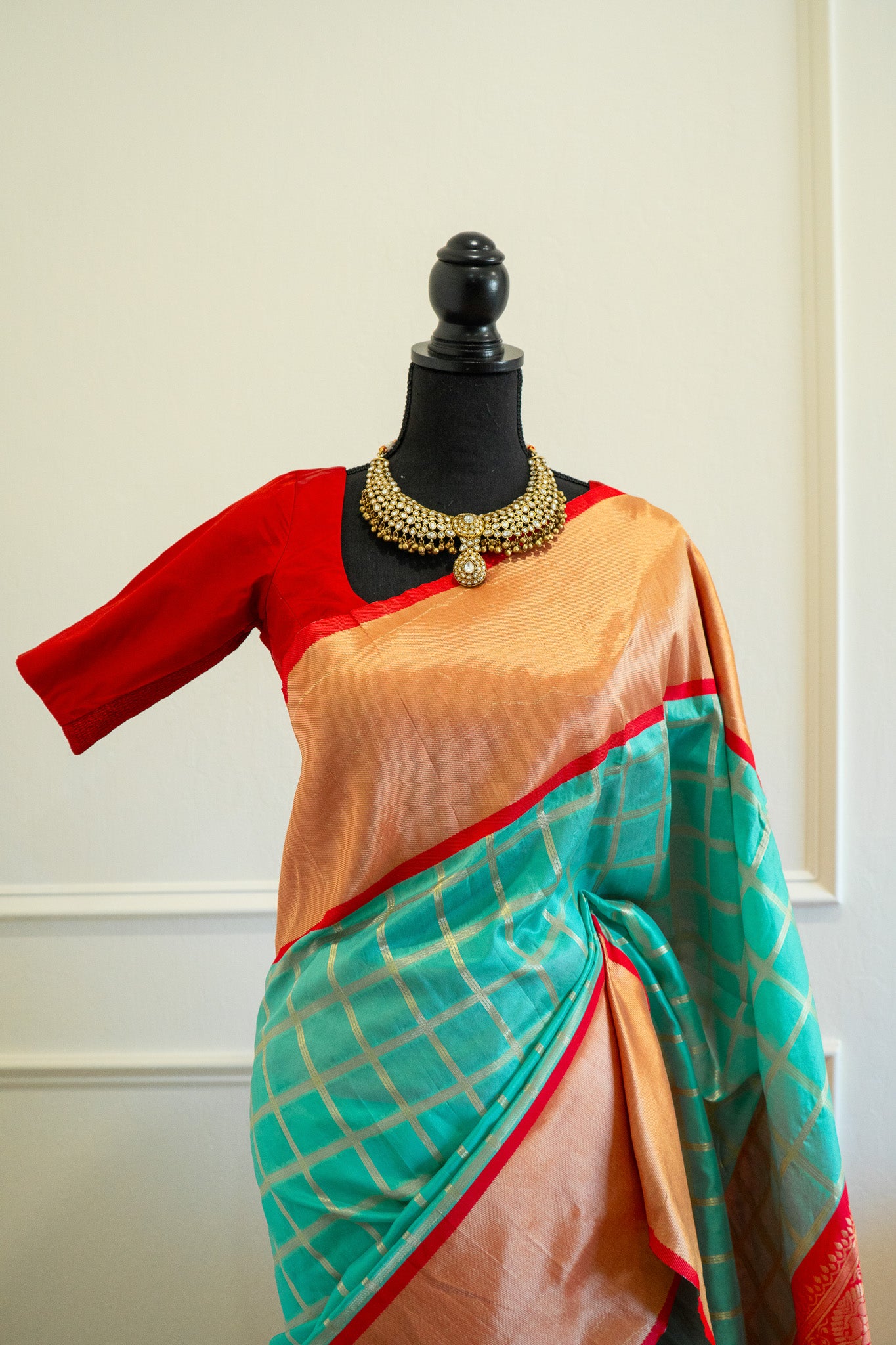Mint | Raw Silk Pre-Draped